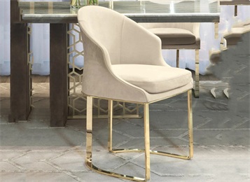 西餐廳不銹鋼皮藝現代輕奢靠背椅