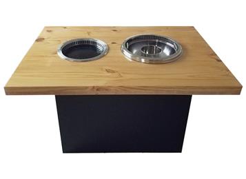 韓式自助實木無煙燒烤火鍋一體桌