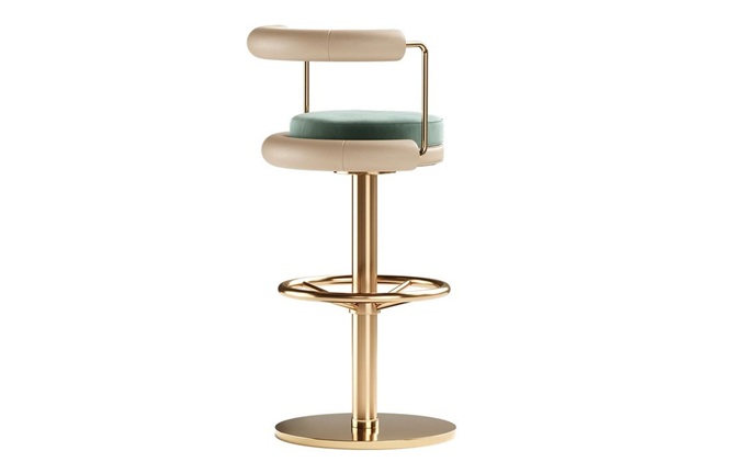 現(xiàn)代豪華酒吧鍍金不銹鋼吧椅