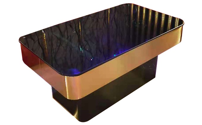 歌廳酒吧輕奢風長條不銹鋼茶幾廠家