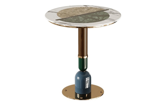 時(shí)尚清吧大理石后現(xiàn)代不銹鋼圓形吧臺(tái)