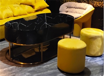 酒吧ktv簡約創意不銹鋼大理石茶幾