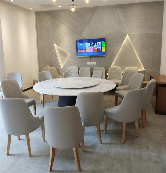 公司內部食堂會所酒樓湘菜館飯店包房大理石桌椅