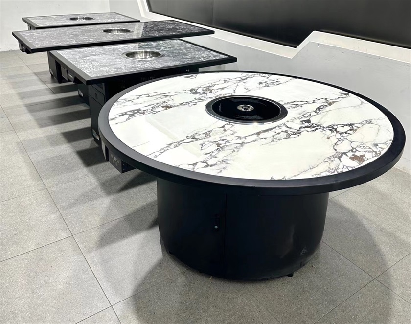 自助烤肉店圓形無煙凈化烤肉桌