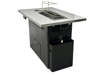 自助烤串店不銹鋼自動翻轉(zhuǎn)無煙火鍋烤串一體桌