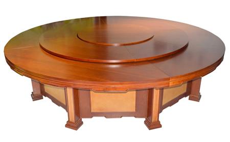 新中式實(shí)木水曲柳餐桌飯店電動(dòng)大圓桌