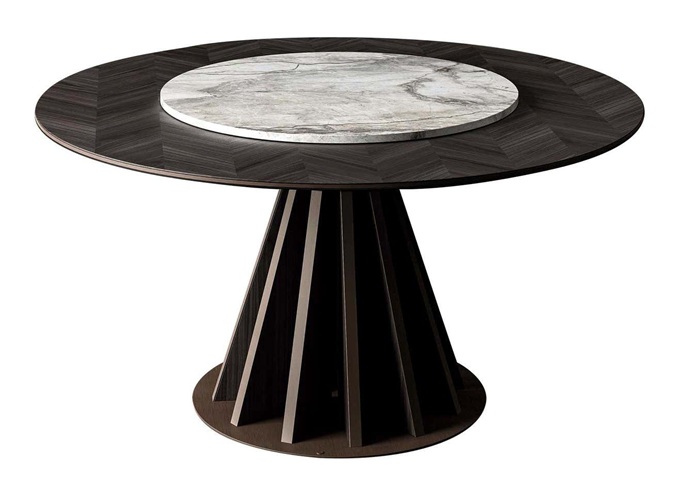 主題餐廳高檔懷舊實木轉(zhuǎn)盤圓形餐桌