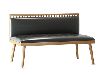 特色菜餐廳簡(jiǎn)約實(shí)木皮革卡座沙發(fā)