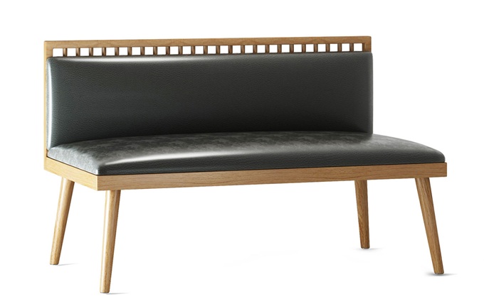 特色菜餐廳簡(jiǎn)約實(shí)木皮革卡座沙發(fā)